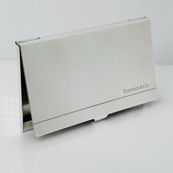 Tiffany & Co Striped Pocket Business Card Holder in Sterling Silver